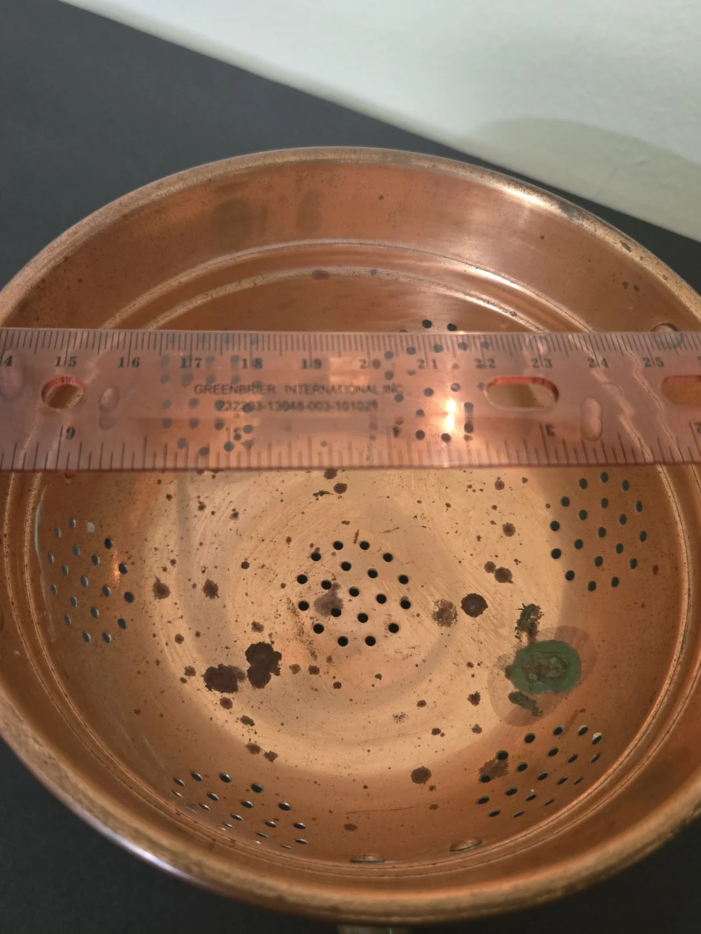 Copper Colander with Brass Claw Feet and Handles